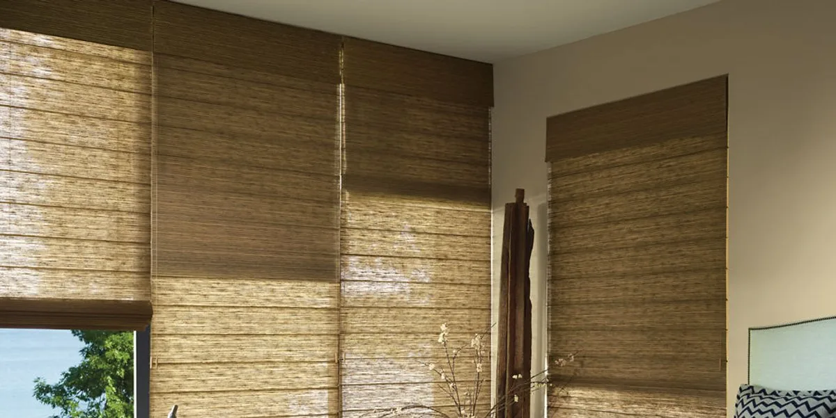 Hunter Douglas Alustra Woven Textures Roman Shades in Entwine Branch