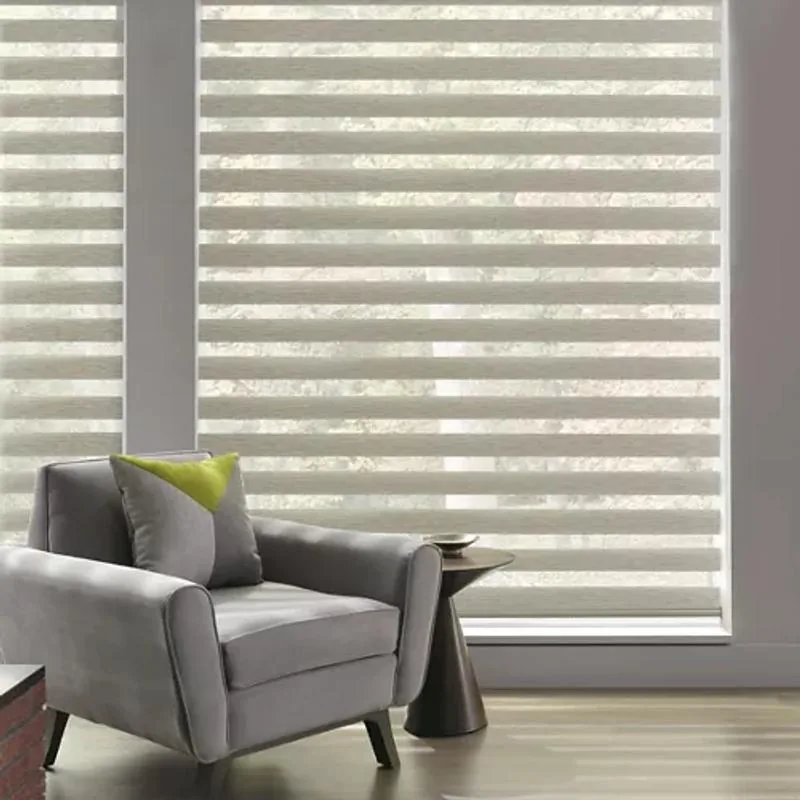 Designer Banded Shades in Buckingham in Steel Wood