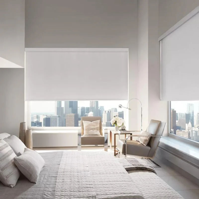 Designer Roller Shades in Brunswick in Silver Pearl