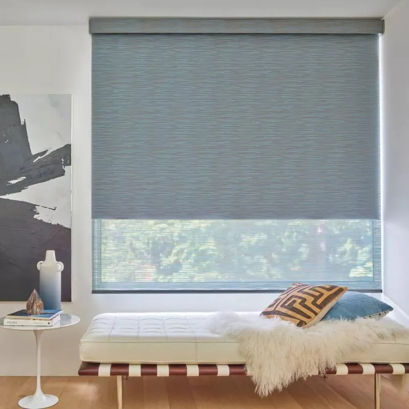 Designer Roller Shades in Florence in Cadet Blue