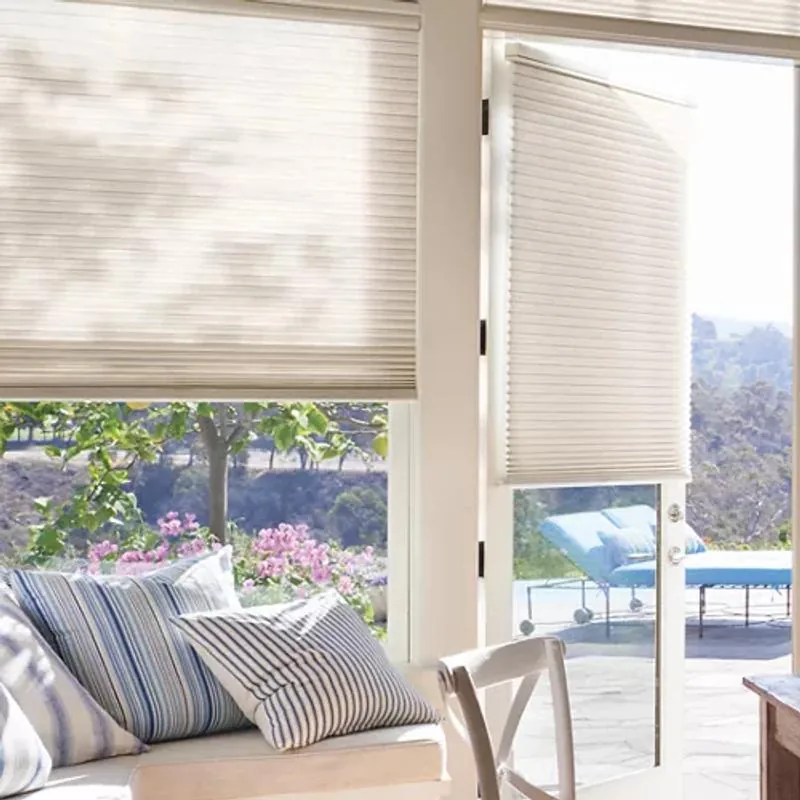 Duette shades in Alexa Desert Sands