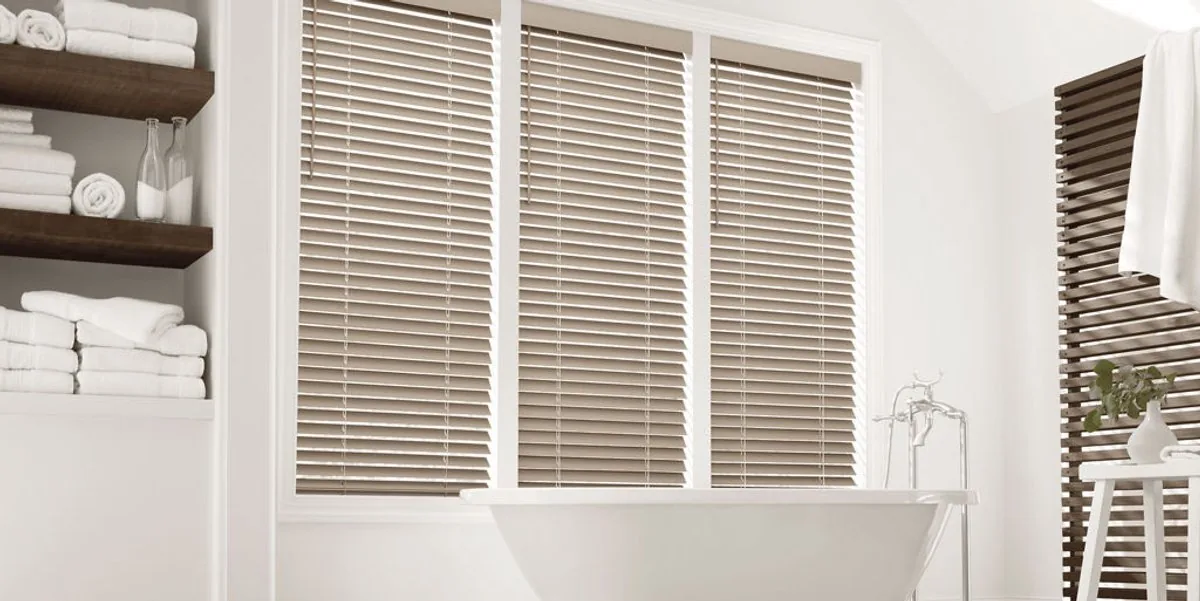 EverWood Alternative Wood Blinds in Almondine