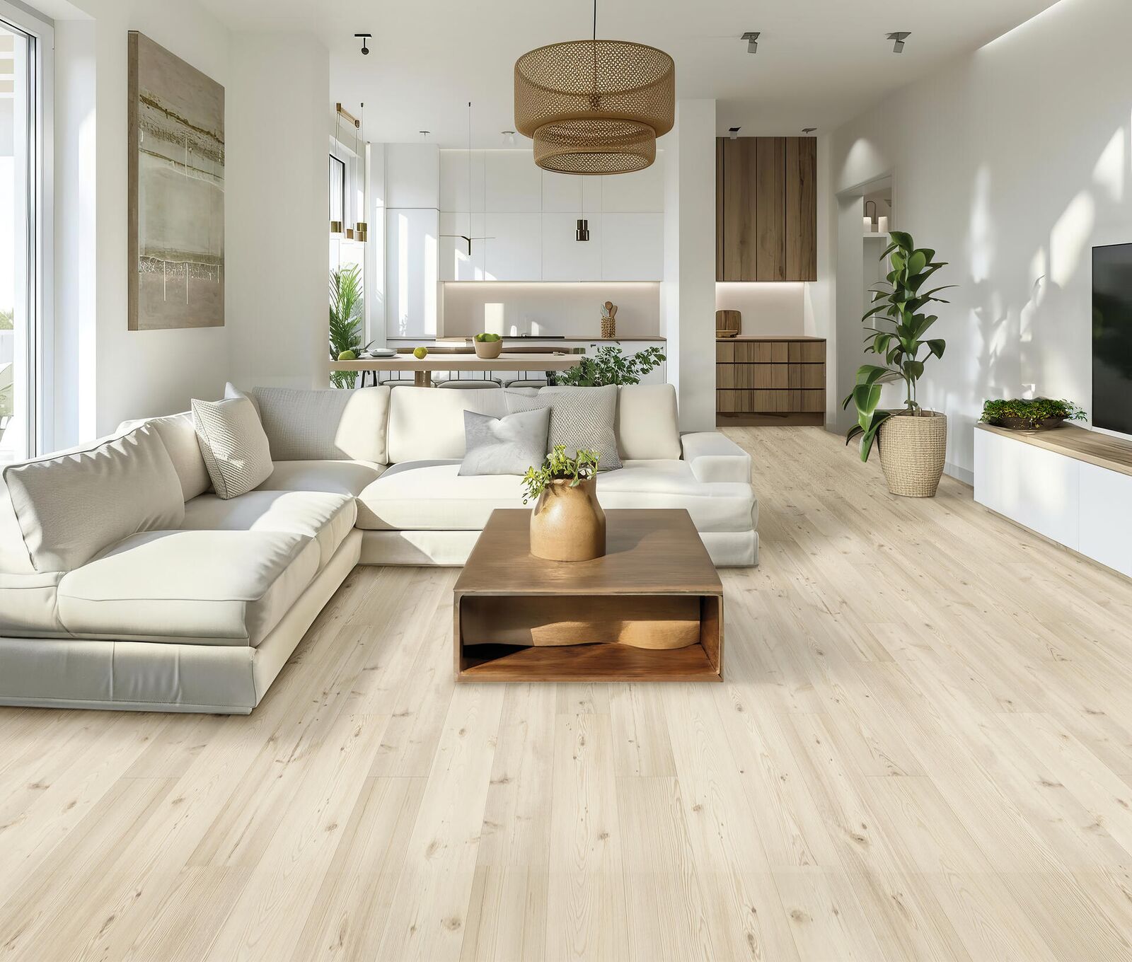 RevWood® — light pine laminate in bright open living