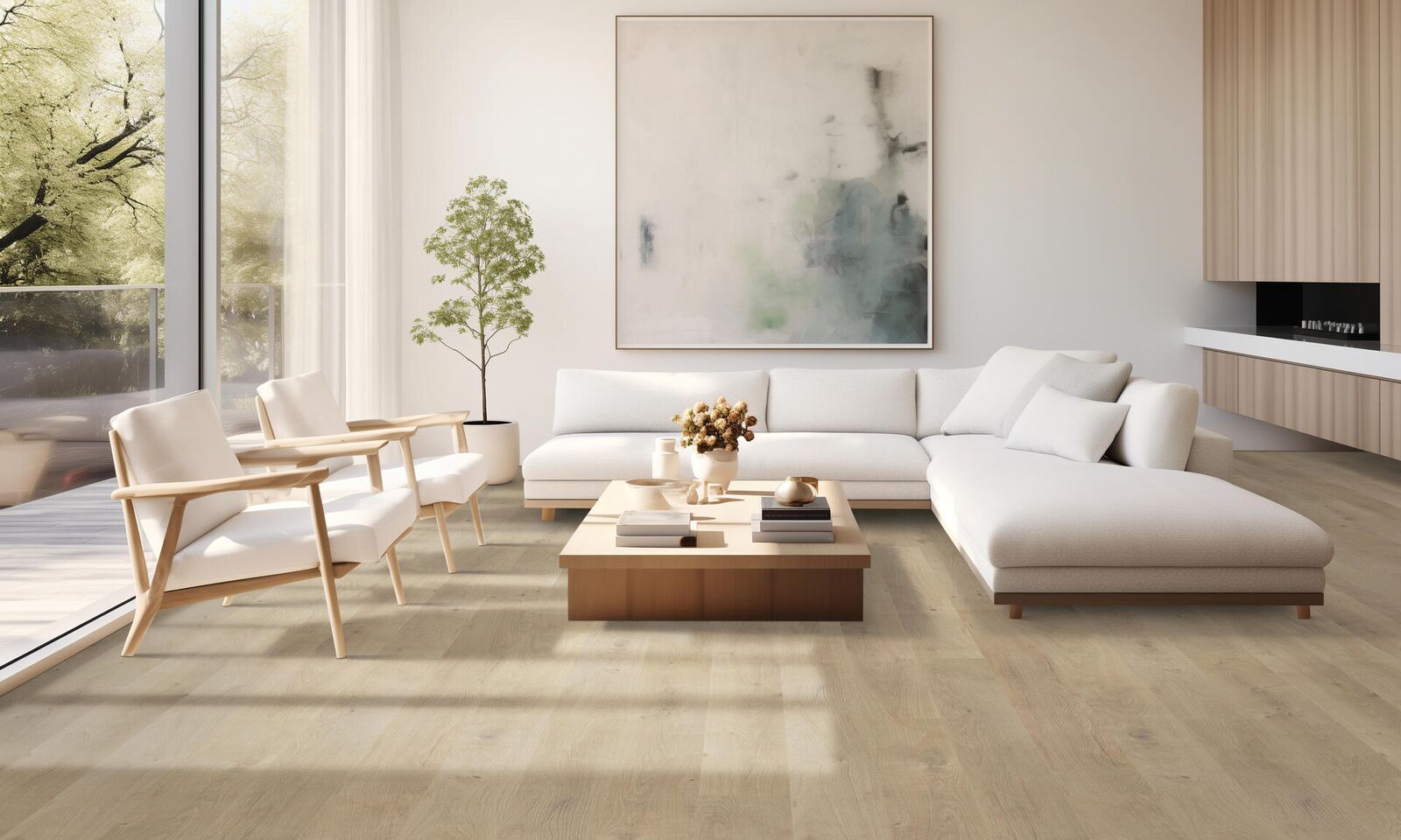 RevWood® — blond laminate in minimalist living room