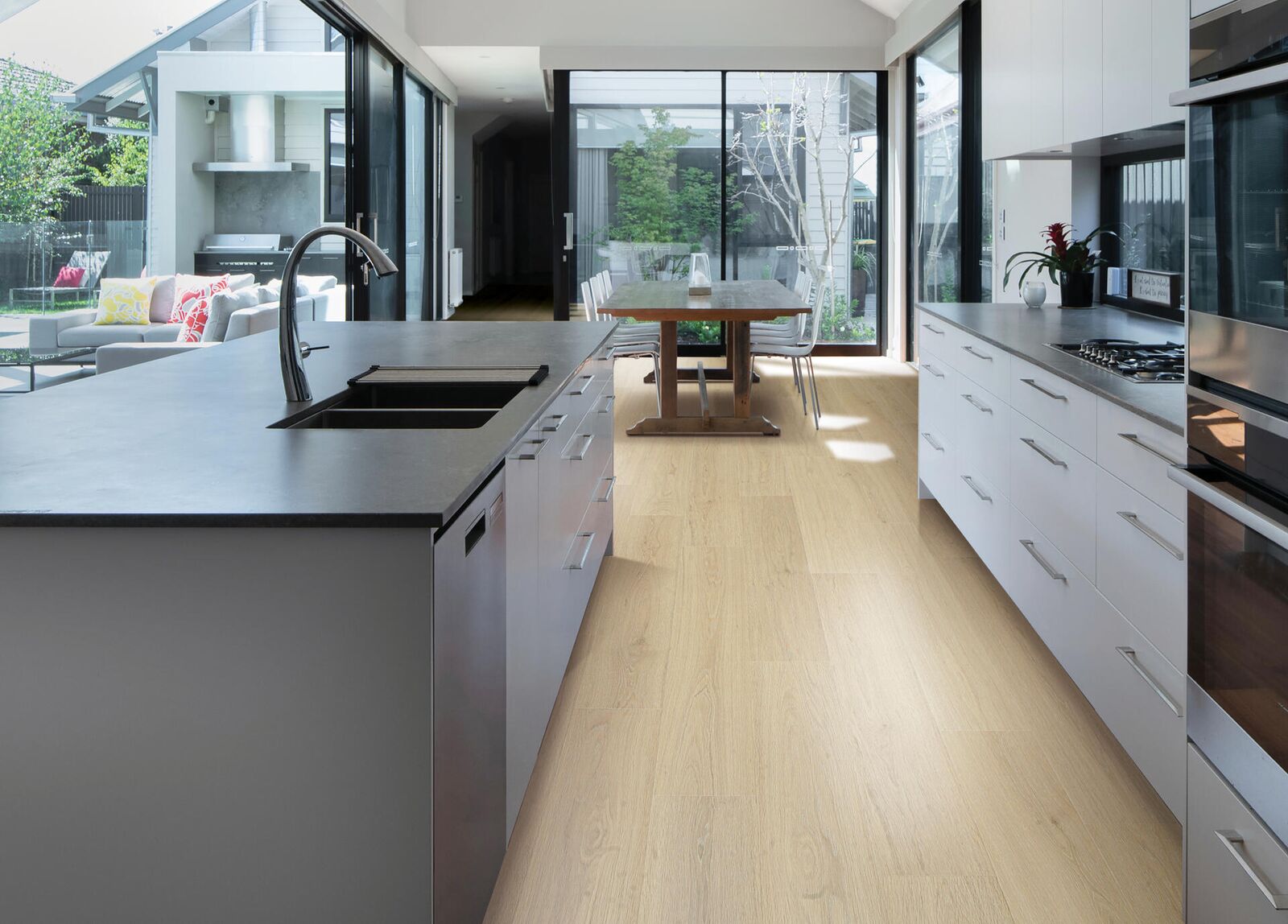 RevWood® — pale laminate in sleek modern kitchen