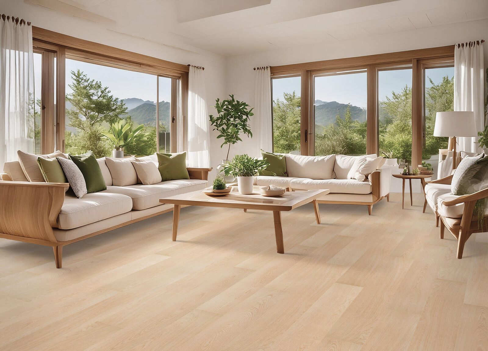 LVP — tropical-view living room installation