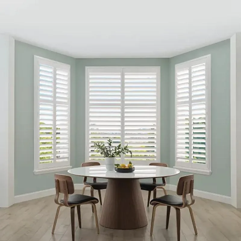 Palm Beach Polysatin Shutters, Bright White Dining Room