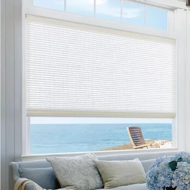 Provenance Woven Wood Shades in Calliope in Santorini