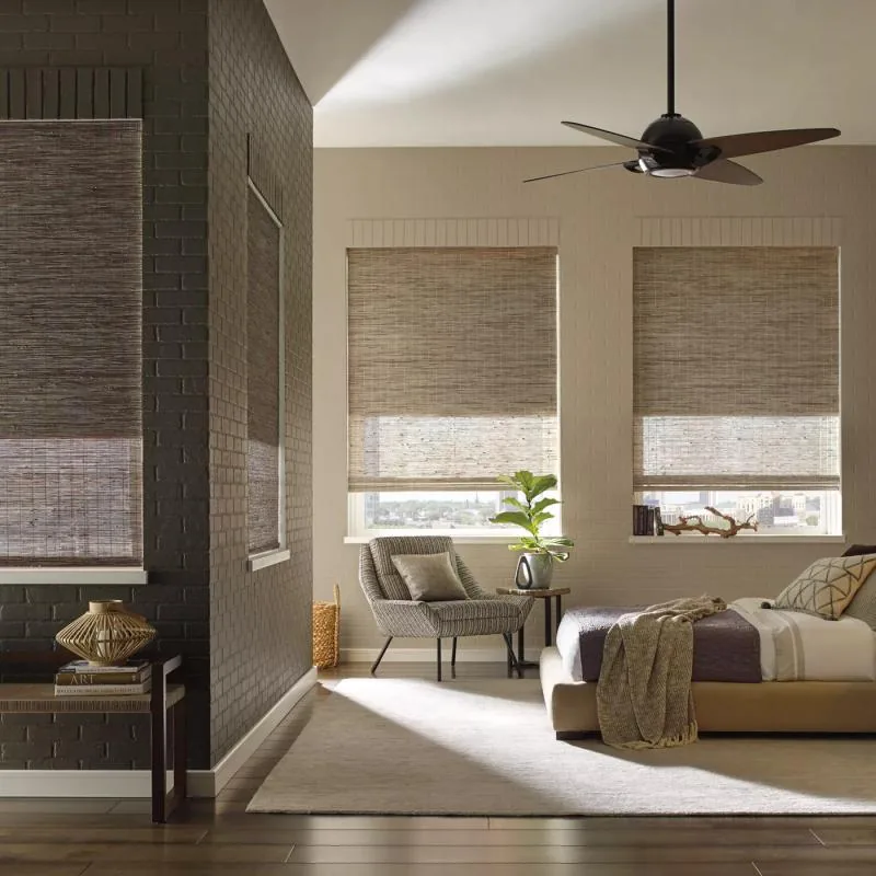 Provenance Woven Wood Shades in Santa Rosa in Sunset