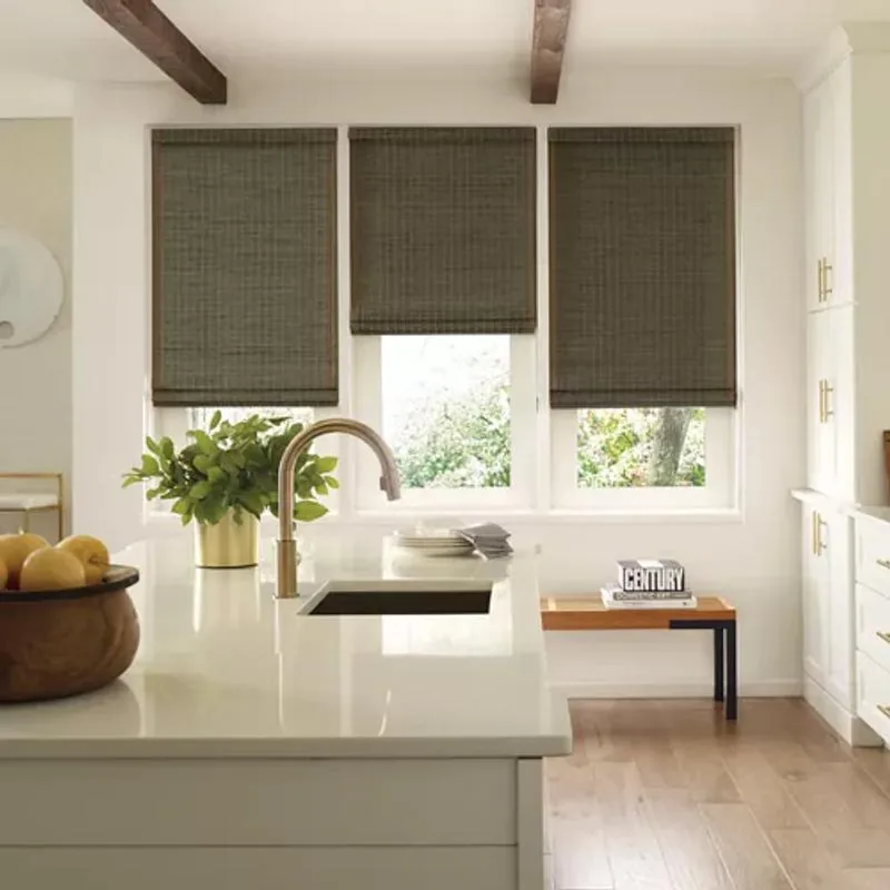 Provenance Woven Wood Shades in Mindanao in Graphite
