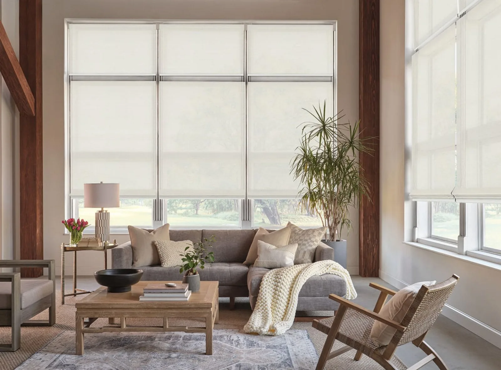 Hunter Douglas Provenance Woven Wood Shades in Antigua Moon Bay
