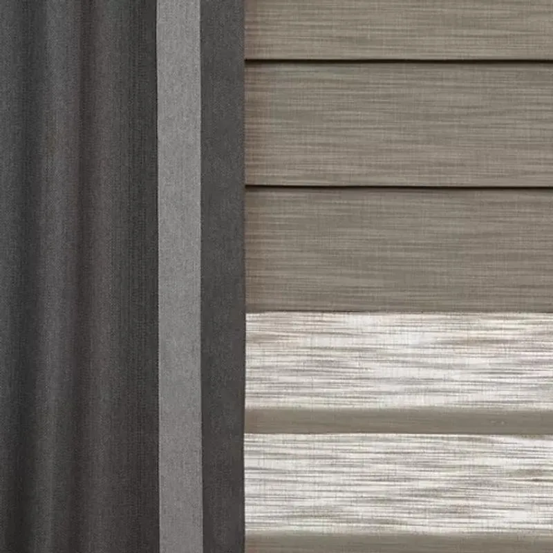 Vignette shades in Belfast Linen in Mink