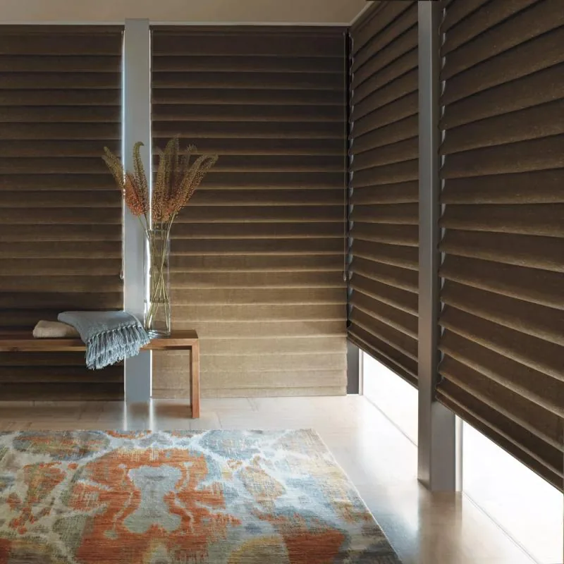 Vignette shades in Newport Linen in Seaport